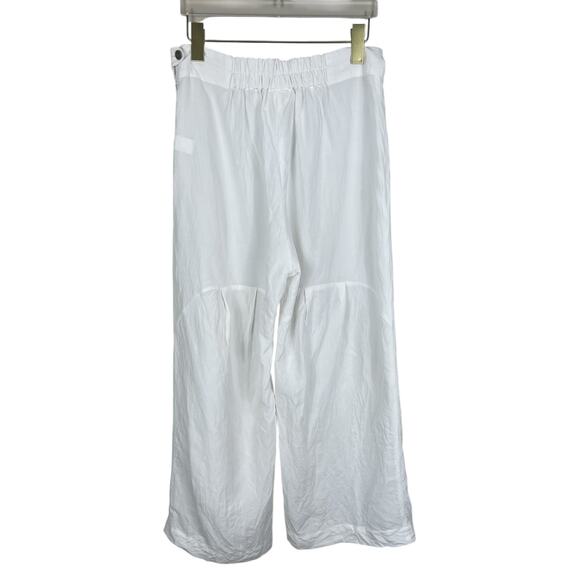 Shosh New York Structured Linen Cropped Wide Leg Pants Minimalist White Sz 2 Med - Picture 2 of 11